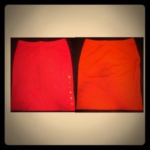 Abeautiful and stylish red skirt with gold buttons